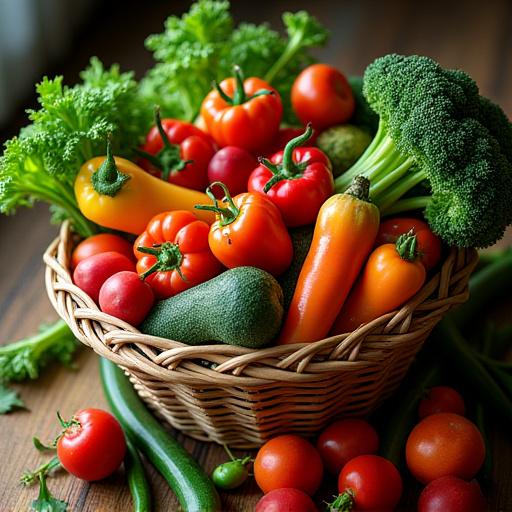 Cesta di verdura grande e abbondante